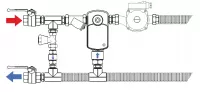 Узел регулирования воздухонагревателя приточной установки (обвязка водяного калорифера) с байпасом WH2