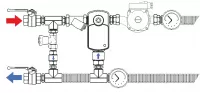Узел регулирования воздухонагревателя приточной установки (обвязка водяного калорифера) WH3